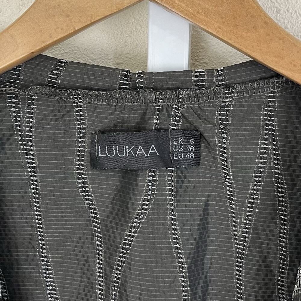 Luukaa Lagenlook Draped Open Front Jacket Gray Textured Plus Size 18 Artsy - Picture 5 of 5